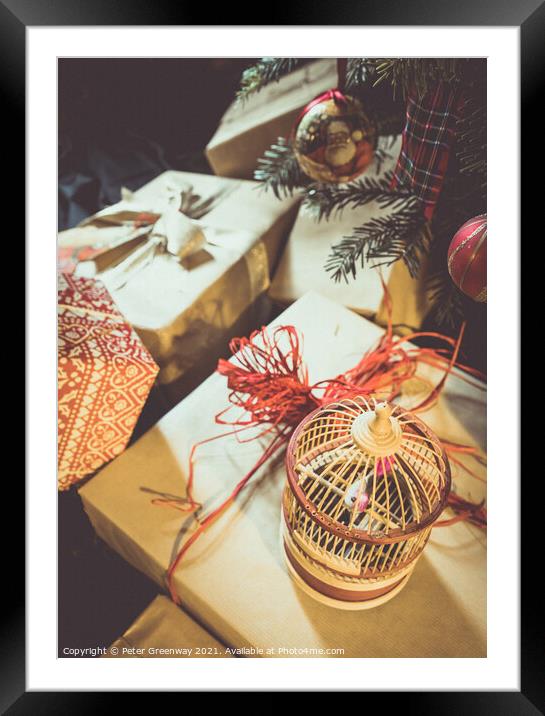 Wrapped Presents Under The Christmas Tree Framed Mounted Print by Peter Greenway