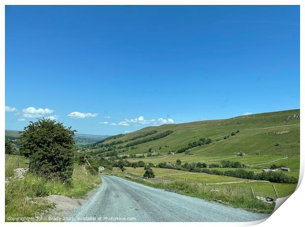 Beautiful picture of road in the Yorkshire Dales Print by John Brady