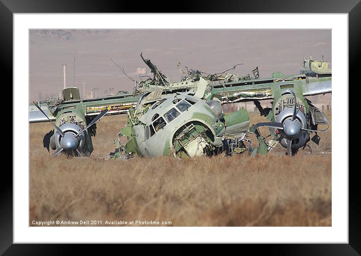 Bad Landing Framed Mounted Print by Andrew Dell