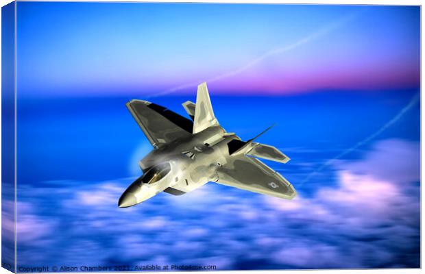 F22 Raptor Canvas Print by Alison Chambers