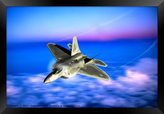 F22 Raptor Framed Print by Alison Chambers