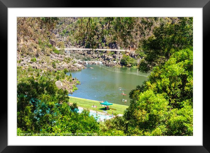 First Basin in the Cataract Gorge Reserve - Launceston Framed Mounted Print by Laszlo Konya