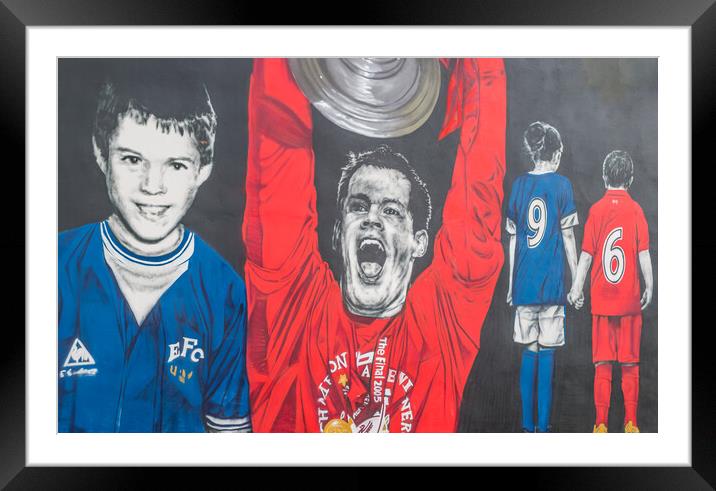 Jamie Carragher mural up close Framed Mounted Print by Jason Wells