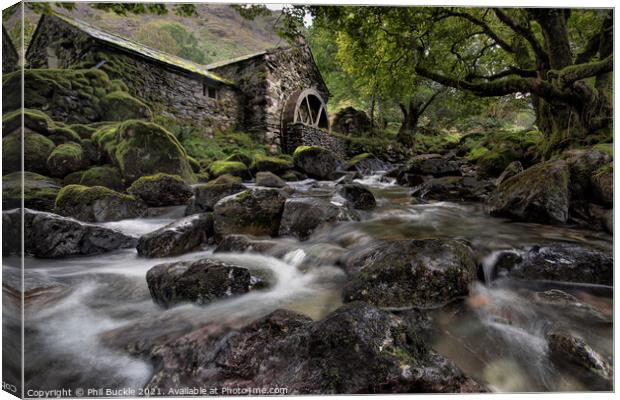 Combe Gill Old Mill Cottage Canvas Print by Phil Buckle