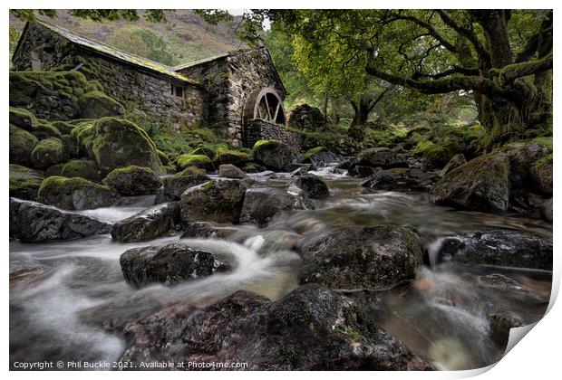 Combe Gill Old Mill Cottage Print by Phil Buckle