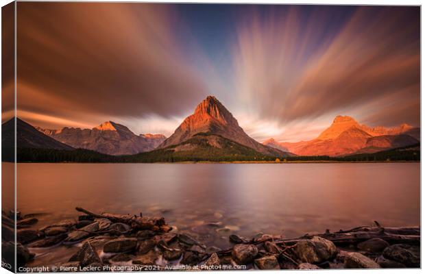 Dramatic Sunrise In Glacier National Park Canvas Print by Pierre Leclerc Photography