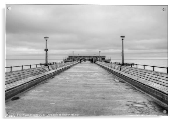 Deal Pier Black and white Acrylic by Diana Mower
