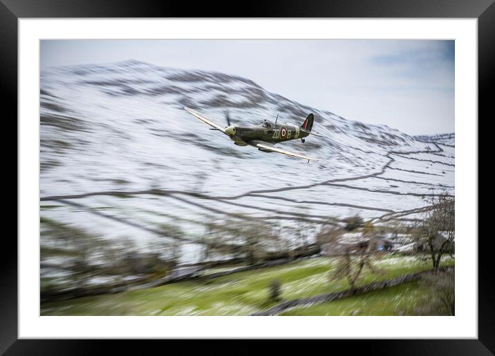 Spitfire Winter In The Vale Framed Mounted Print by J Biggadike