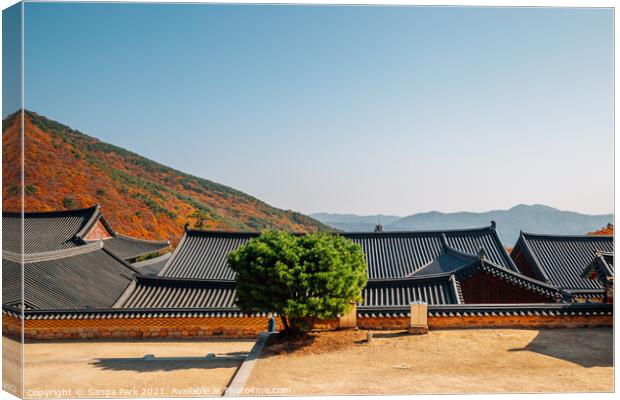 Autumn of Beomeosa temple in Korea Canvas Print by Sanga Park