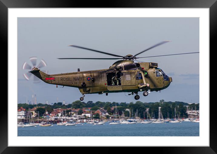 Sea King in Flight Framed Mounted Print by Gerry Walden LRPS