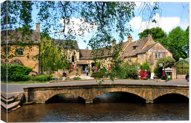 Bourton on the Water River Windrush Cotswolds Gloucestershire Canvas Print by Andy Evans Photos