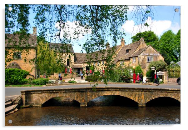 Bourton on the Water River Windrush Cotswolds Gloucestershire Acrylic by Andy Evans Photos