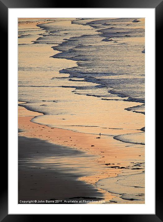 Sunset Wave Pattern Framed Mounted Print by John Barrie