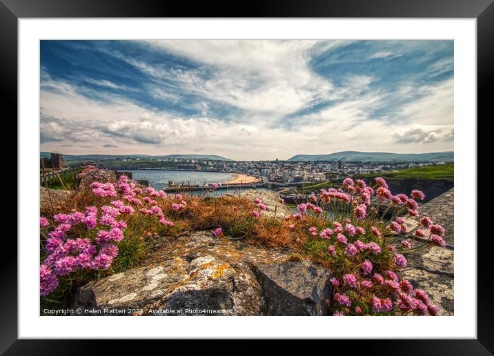 Peel Harbour Beach and Port in the Isle of Man. Framed Mounted Print by Helkoryo Photography
