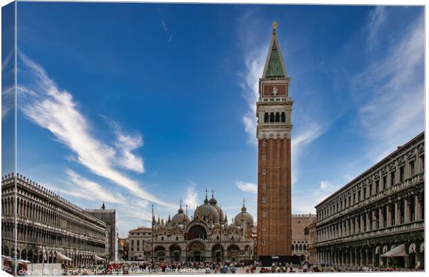 The Timeless Charm of St. Mark's Square Canvas Print by Roger Mechan