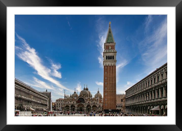 The Timeless Charm of St. Mark's Square Framed Mounted Print by Roger Mechan