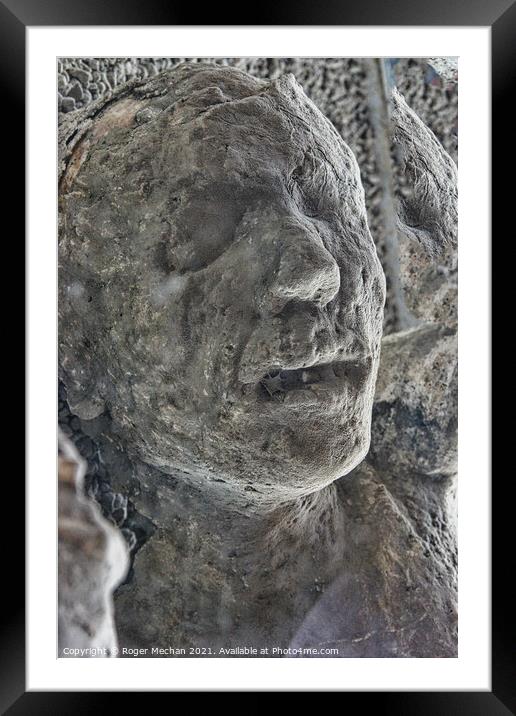 Pompeii Death Mask Framed Mounted Print by Roger Mechan