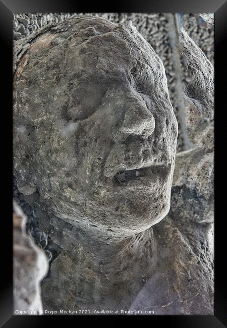 Pompeii Death Mask Framed Print by Roger Mechan