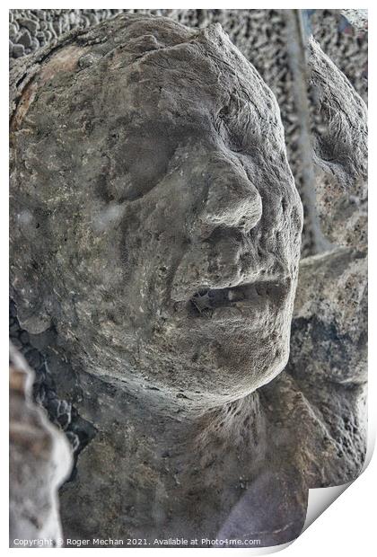 Pompeii Death Mask Print by Roger Mechan