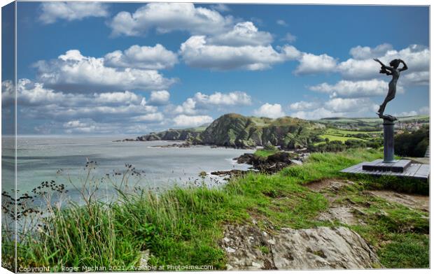 Ekaterine Memorial and Hele Bay View Canvas Print by Roger Mechan