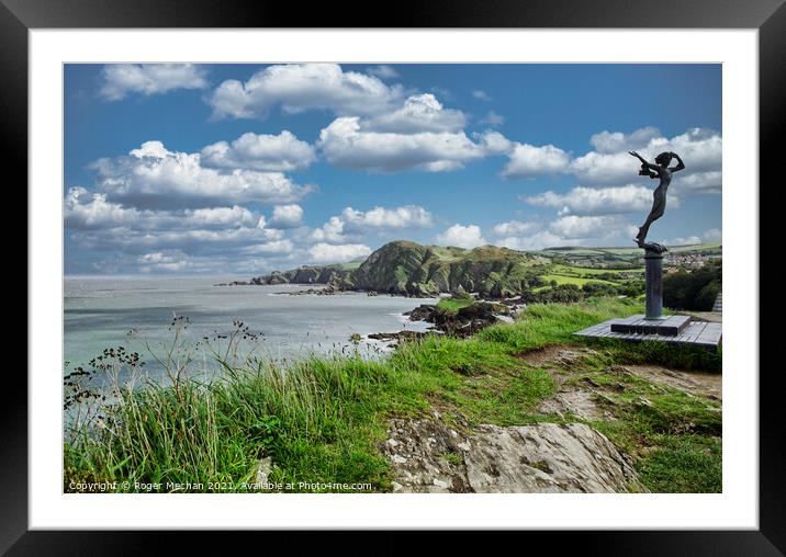 Ekaterine Memorial and Hele Bay View Framed Mounted Print by Roger Mechan