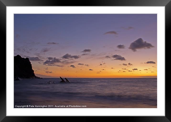 Sunset at Scrade - N Cornwall Framed Mounted Print by Pete Hemington