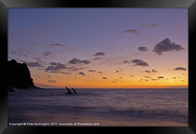 Sunset at Scrade - N Cornwall Framed Print by Pete Hemington