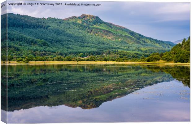 Reflections on Loch Lubnaig, Trossachs Canvas Print by Angus McComiskey