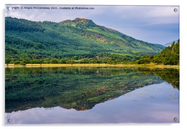 Reflections on Loch Lubnaig, Trossachs Acrylic by Angus McComiskey