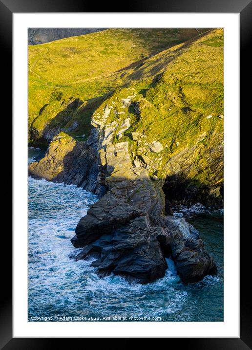 Rocks | Tintagel Castle | Cornwall Framed Mounted Print by Adam Cooke