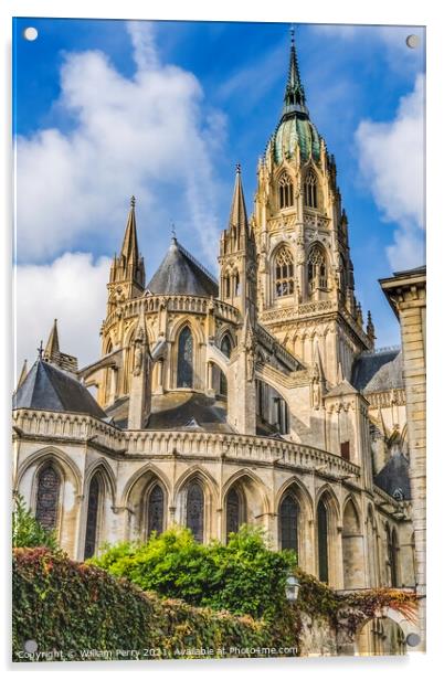 Cathedral Church Bayeux Normandy France Acrylic by William Perry