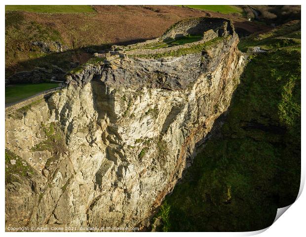 Ruins of The Courtyard | Tintagel Castle | Cornwal Print by Adam Cooke