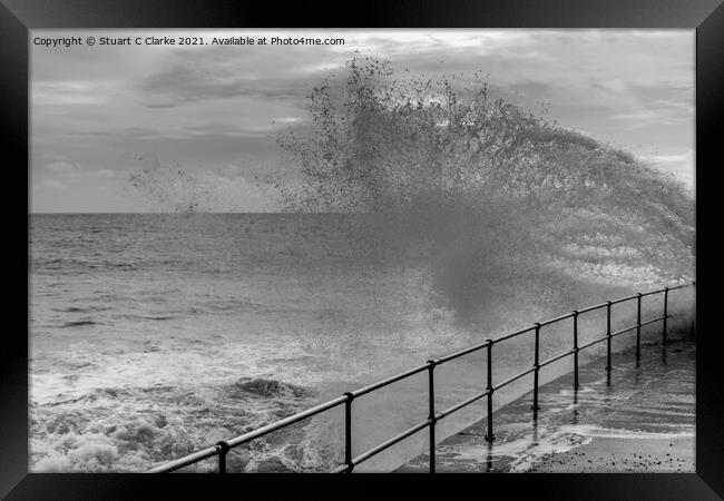 Stormy seas Framed Print by Stuart C Clarke