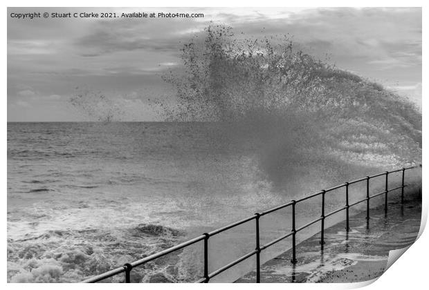 Stormy seas Print by Stuart C Clarke