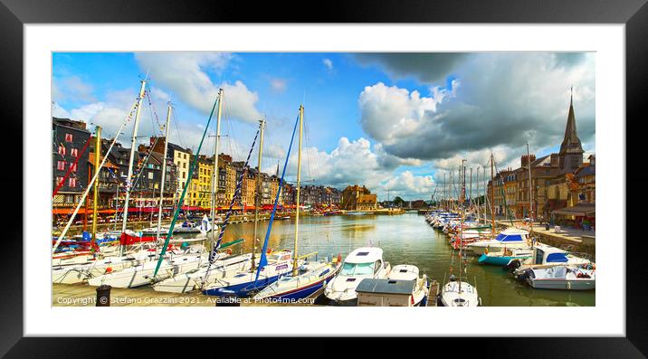 Honfleur skyline harbour. Normandy, France Framed Mounted Print by Stefano Orazzini