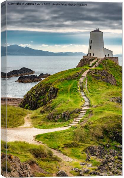 Anglesey Lighthouse Wales Canvas Print by Adrian Evans