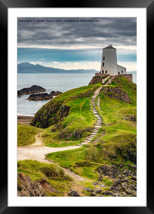 Anglesey Lighthouse Wales Framed Mounted Print by Adrian Evans