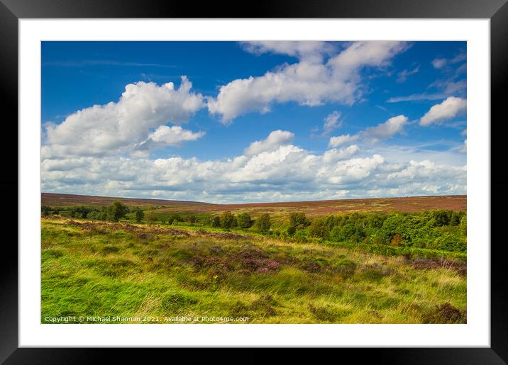 North Yorkshire Moors Landscape near Fen Bog Framed Mounted Print by Michael Shannon