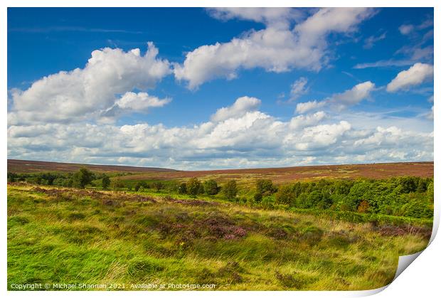 North Yorkshire Moors Landscape near Fen Bog Print by Michael Shannon
