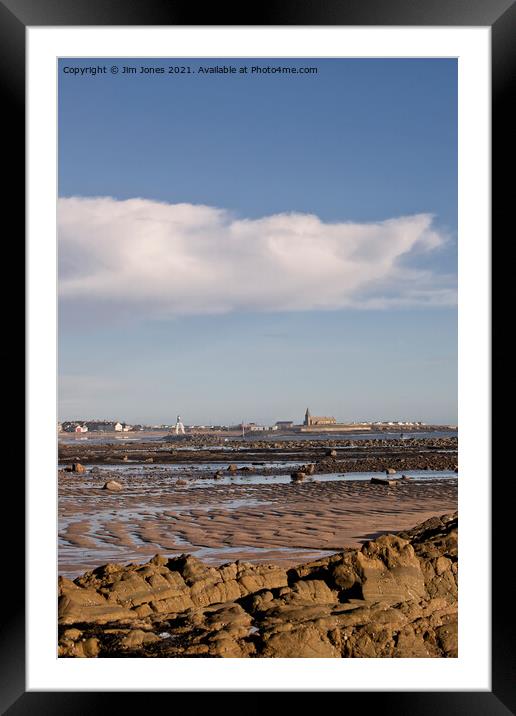 Newbiggin Bay at low tide (2) Framed Mounted Print by Jim Jones
