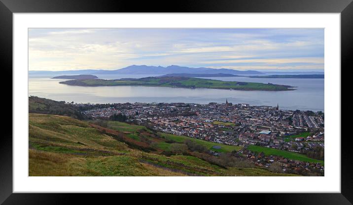 Largs and islands on the Firth of Clyde, Framed Mounted Print by Allan Durward Photography