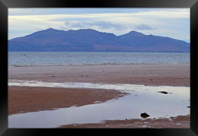 Seamill beach, Ayrshire, and  mountains of Arran Framed Print by Allan Durward Photography