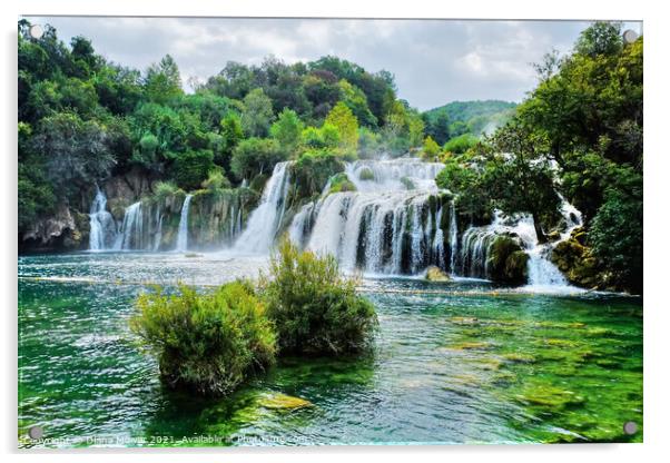 Krka Waterfalls Croatia  Acrylic by Diana Mower