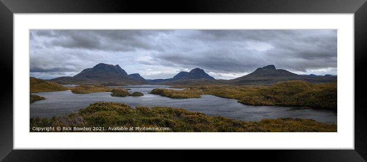 Assynt Panoramic Framed Mounted Print by Rick Bowden