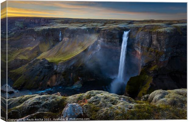 Haifoss waterfall in Iceland Canvas Print by Paulo Rocha