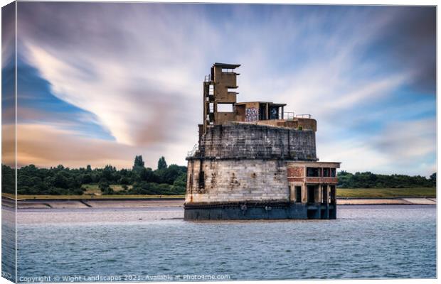 Grain Tower Battery Canvas Print by Wight Landscapes