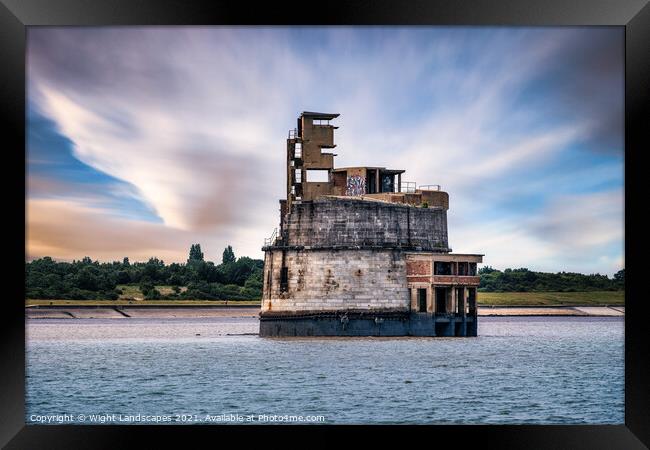 Grain Tower Battery Framed Print by Wight Landscapes