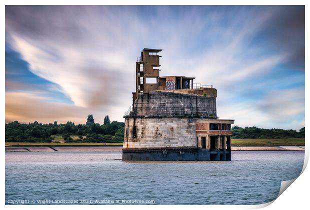 Grain Tower Battery Print by Wight Landscapes