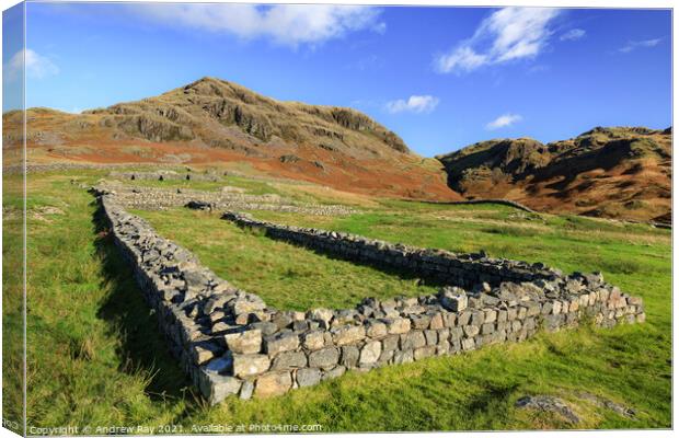Hardknott Roman Fort    Canvas Print by Andrew Ray