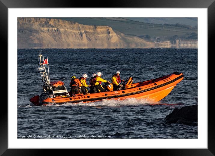 Lyme Regis RNLI Practice (1)  Framed Mounted Print by Philip Hodges aFIAP ,